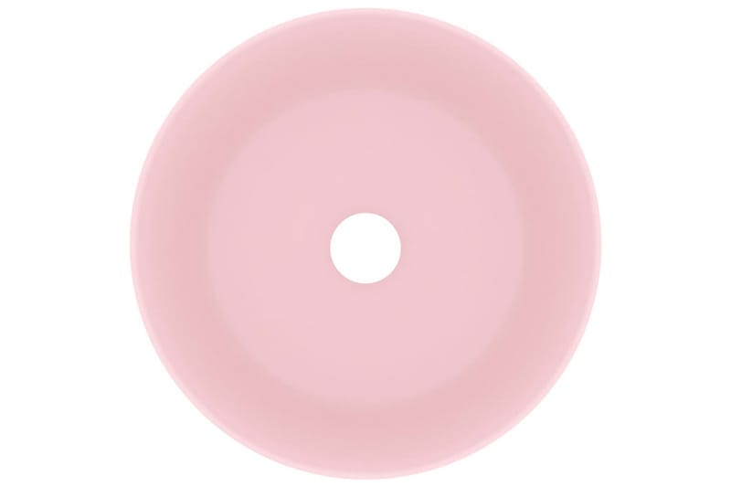 Luksuriøs servant rund matt rosa 40x15 cm keramisk - Enkel vask