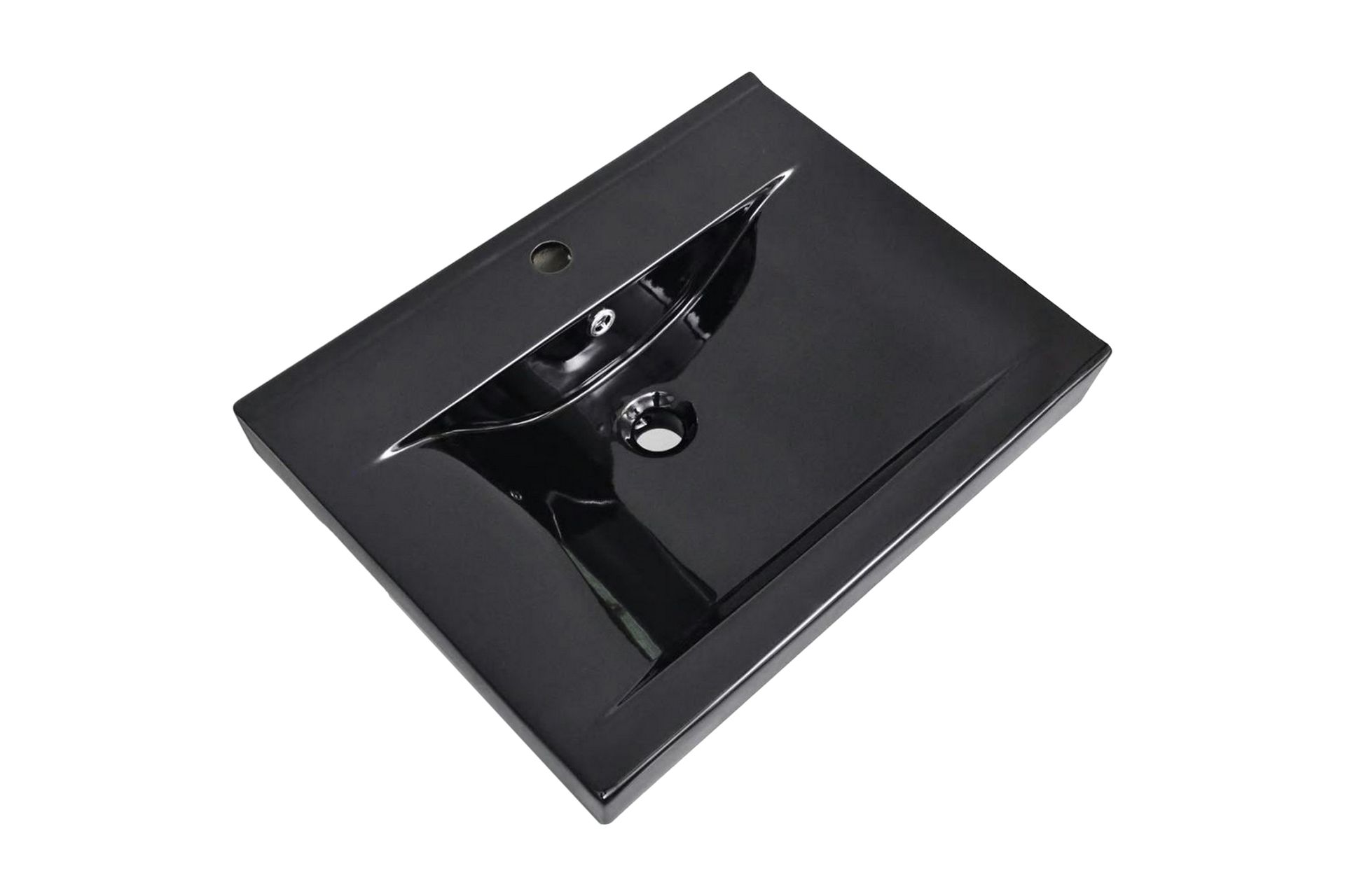 Luksus keramisk servant 60x46cm svart - Hus & oppussing - Kjøkken & bad - Baderom - Servant og håndvask - Enkel vask