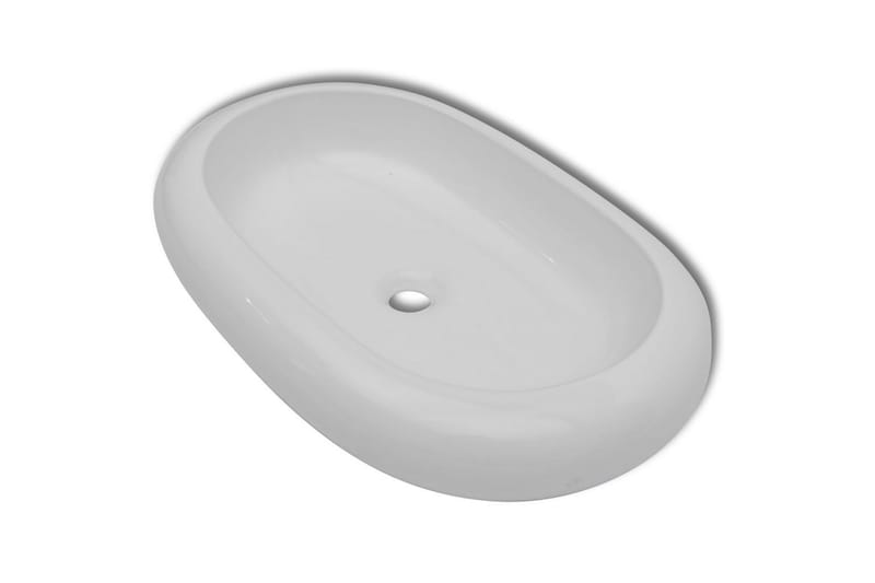 Luksus Keramisk Vask Oval Hvit 63 x 42 cm - Hus & oppussing - Kjøkken & bad - Baderom - Servant og håndvask - Enkel vask
