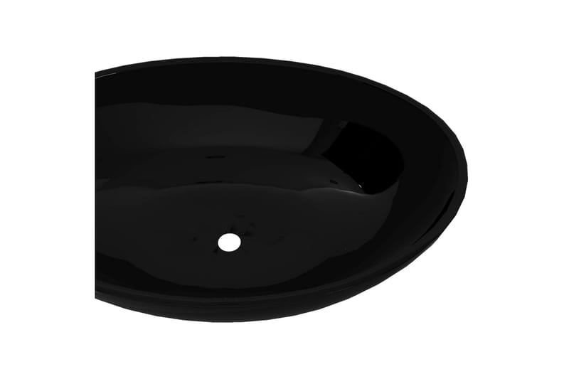 Luksusservant keramisk oval svart 40 x 33 cm - Hus & oppussing - Kjøkken & bad - Baderom - Servant og håndvask - Enkel vask