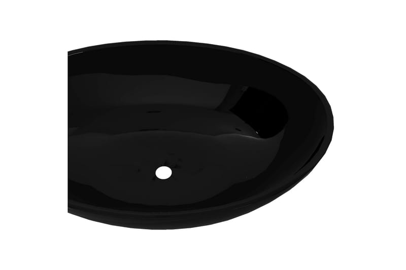 Luksusservant keramisk oval svart 40 x 33 cm - Enkel vask