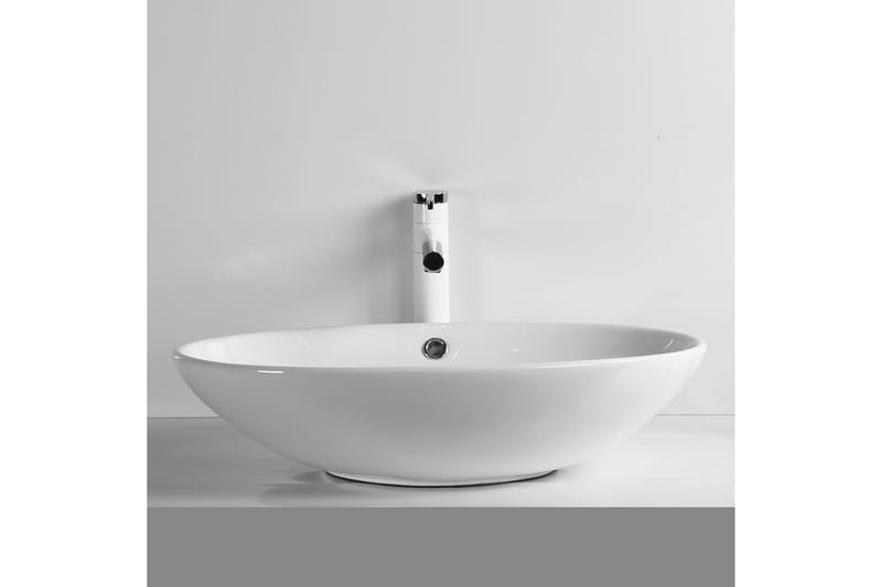 Oval vask 63x42cm Hvit - Lyfco - Enkel vask - Frittstående vask
