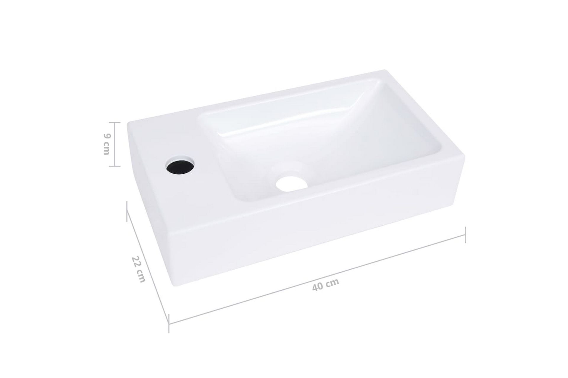 Servant 400x220x90 mm SMC hvit - Hus & oppussing - Kjøkken & bad - Baderom - Servant og håndvask - Enkel vask