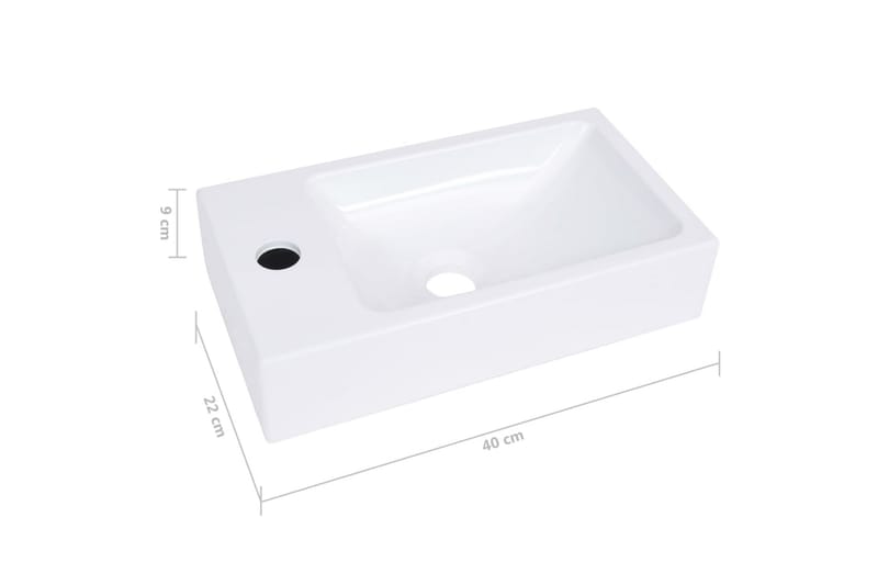 Servant 400x220x90 mm SMC hvit - Hus & oppussing - Kjøkken & bad - Baderom - Servant og håndvask - Enkel vask