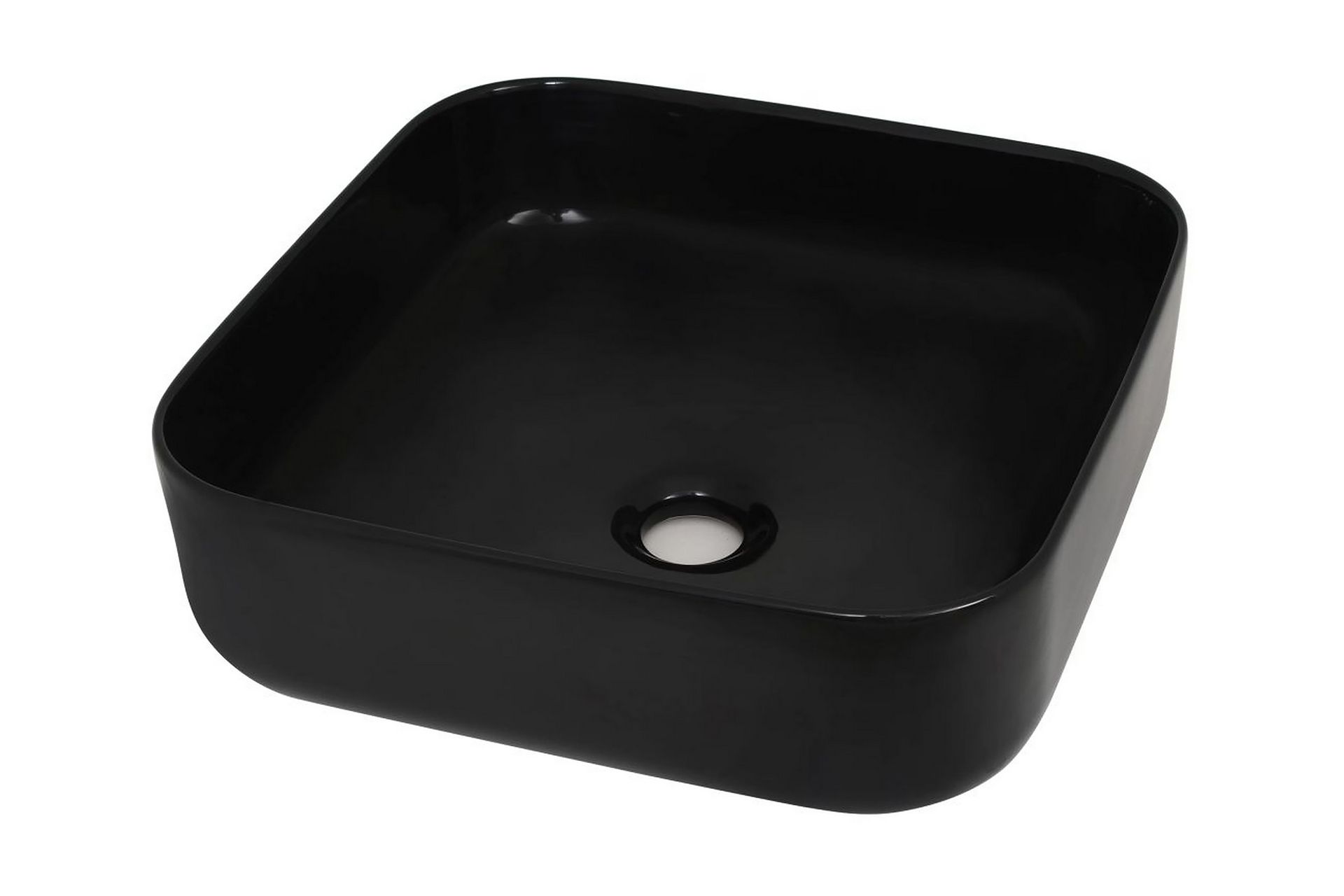 Servant keramisk kvadratisk svart 38x38x13,5 cm - Hus & oppussing - Kjøkken & bad - Baderom - Servant og håndvask - Enkel vask