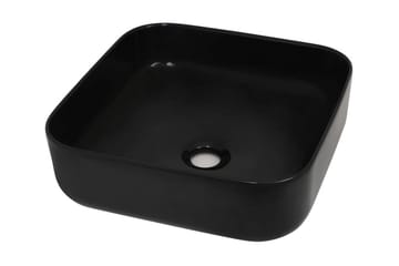 Servant keramisk kvadratisk svart 38x38x13,5 cm - Hus & oppussing - Kjøkken & bad - Baderom - Servant og håndvask - Enkel vask