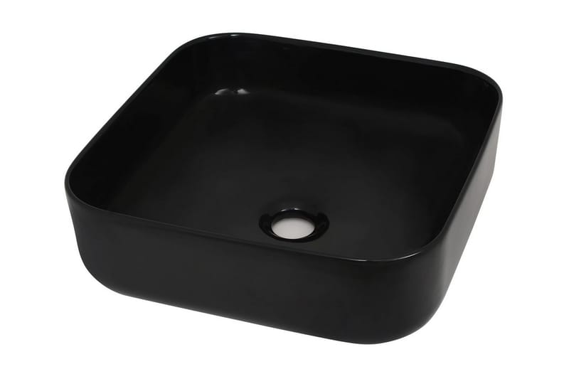 Servant keramisk kvadratisk svart 38x38x13,5 cm - Hus & oppussing - Kjøkken & bad - Baderom - Servant og håndvask - Enkel vask