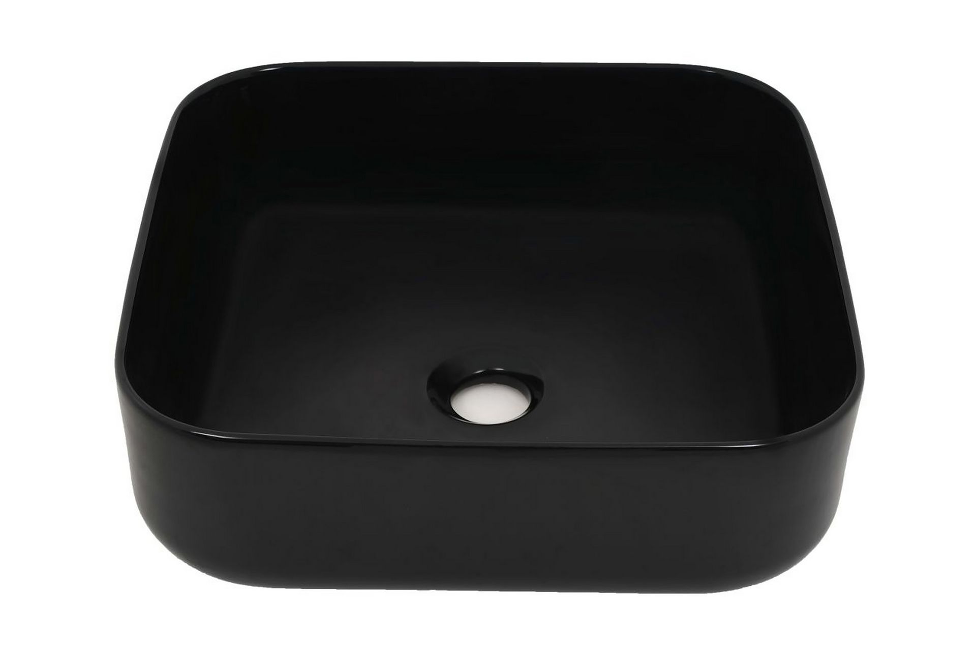 Servant keramisk kvadratisk svart 38x38x13,5 cm - Hus & oppussing - Kjøkken & bad - Baderom - Servant og håndvask - Enkel vask