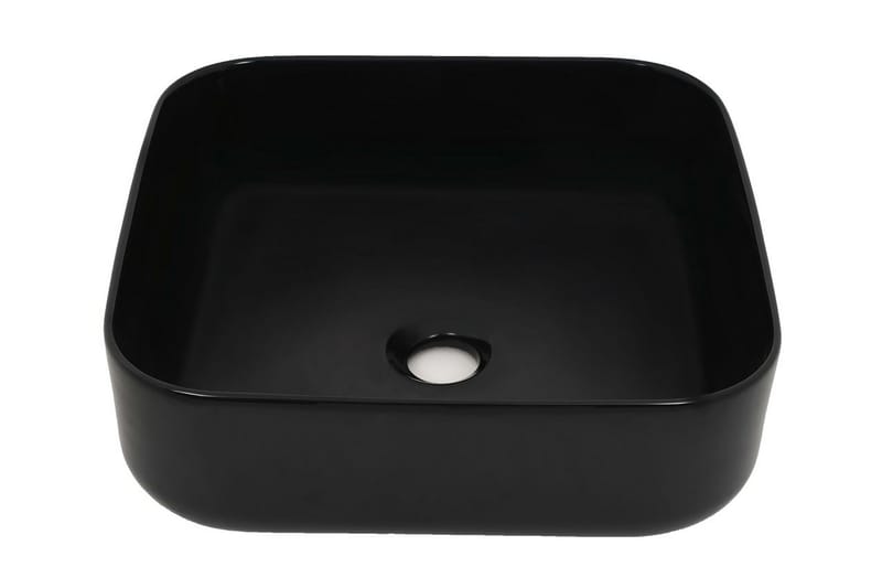 Servant keramisk kvadratisk svart 38x38x13,5 cm - Hus & oppussing - Kjøkken & bad - Baderom - Servant og håndvask - Enkel vask