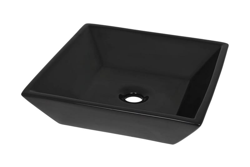 Servant keramisk kvadratisk svart 41,5x41,5x12 cm - Hus & oppussing - Kjøkken & bad - Baderom - Servant og håndvask - Enkel vask