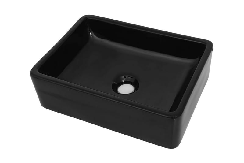 Servant keramisk rektangulr svart 41x30x12 cm - Enkel vask