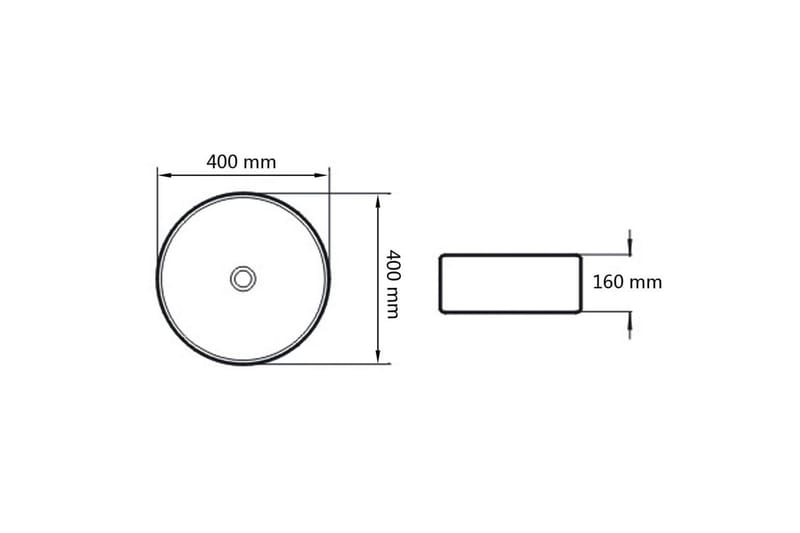Servant keramisk rund svart 40x15 cm - Enkel vask