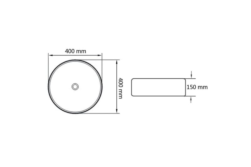Servant keramisk rund svart 40x15 cm - Enkel vask