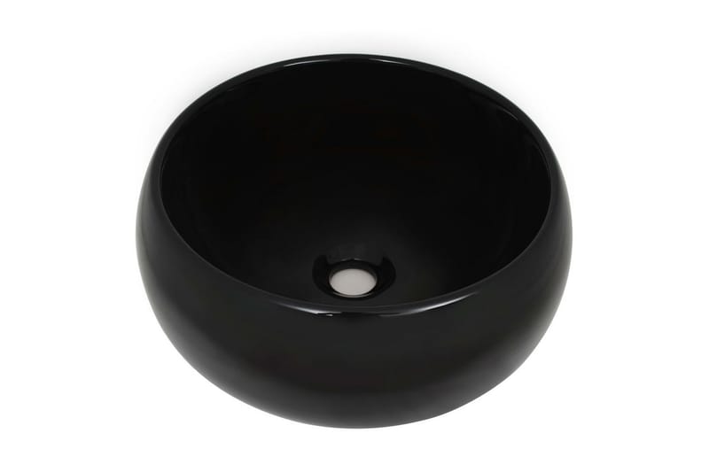 Servant keramisk rund svart 40x15 cm - Enkel vask