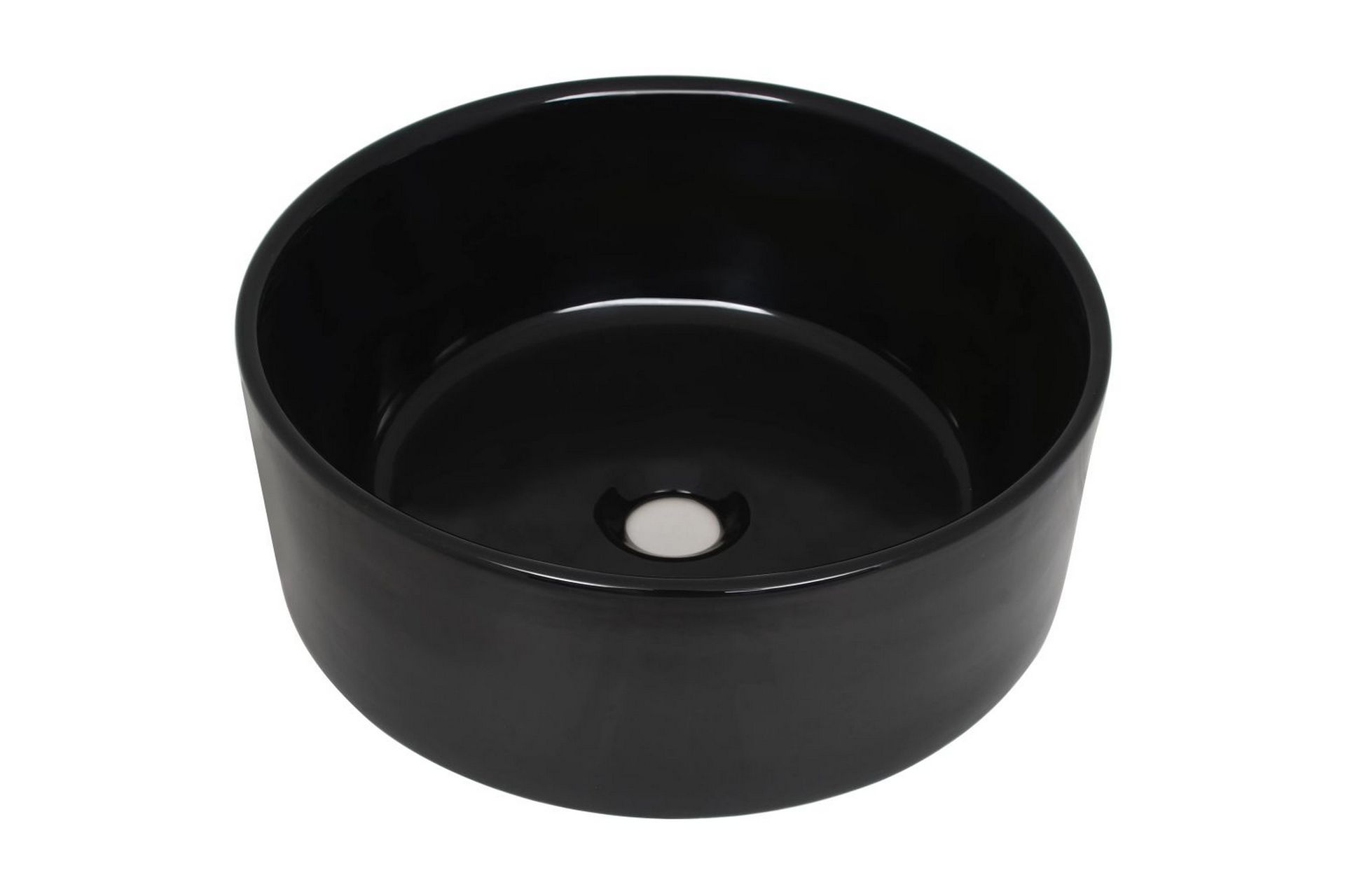 Servant keramisk rund svart 40x15 cm - Hus & oppussing - Kjøkken & bad - Baderom - Servant og håndvask - Enkel vask