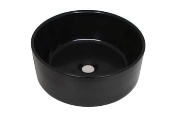 Servant keramisk rund svart 40x15 cm - Hus & oppussing - Kjøkken & bad - Baderom - Servant og håndvask - Enkel vask