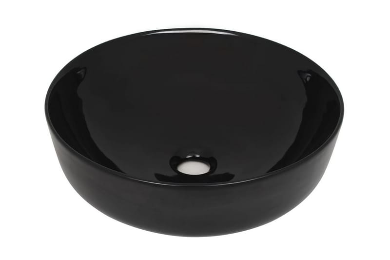Servant keramisk rund svart 41,5x13,5 cm - Hus & oppussing - Kjøkken & bad - Baderom - Servant og håndvask - Enkel vask