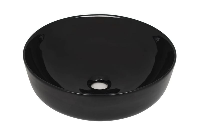 Servant keramisk rund svart 41,5x13,5 cm - Enkel vask