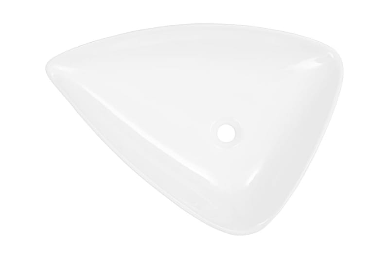 Servant keramisk triangulr hvit 645x455x115 mm - Enkel vask