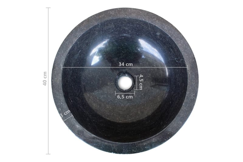 Servant marmor 40 cm svart - Hus & oppussing - Kjøkken & bad - Baderom - Servant og håndvask - Enkel vask