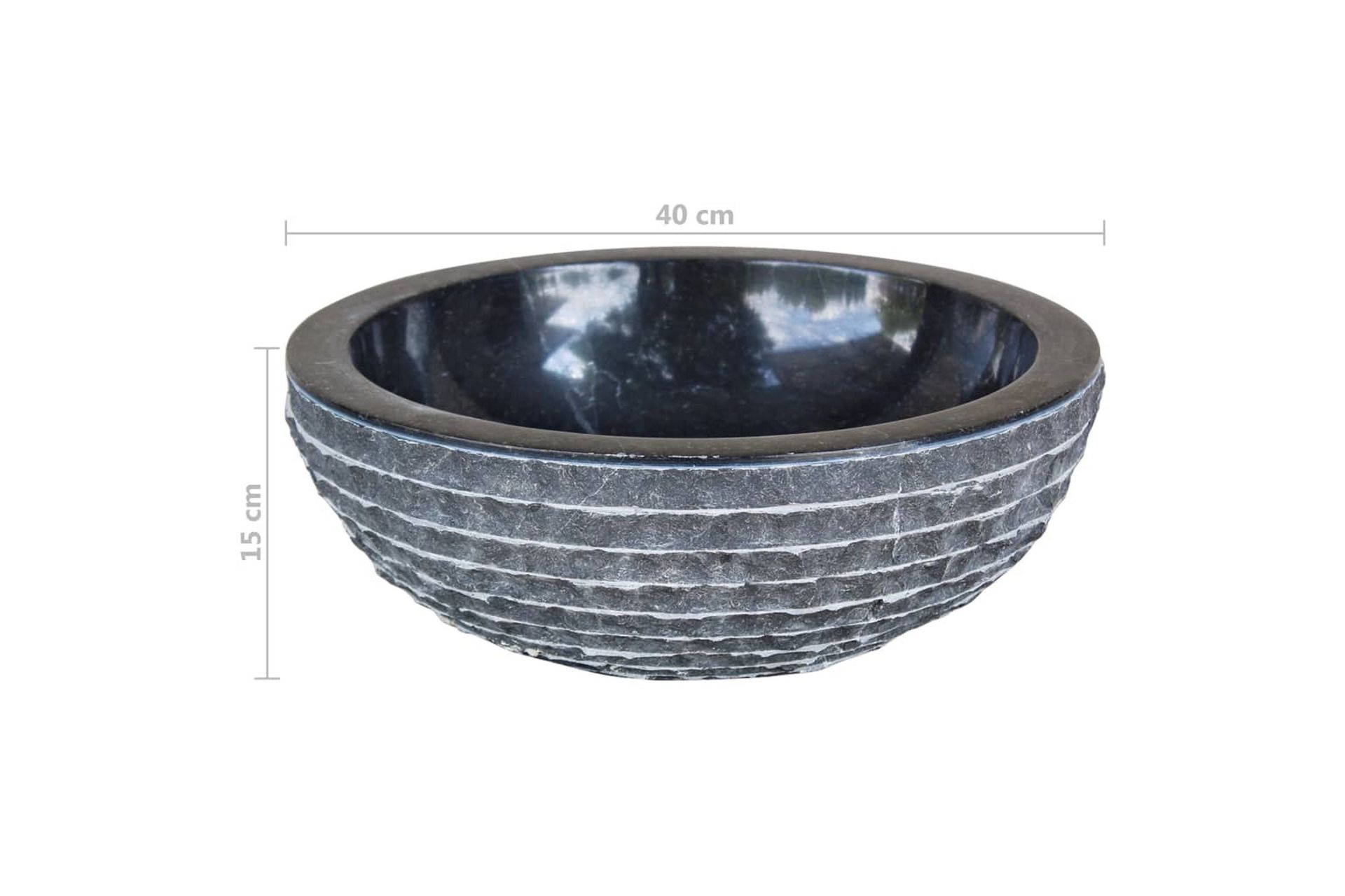 Servant marmor 40 cm svart - Hus & oppussing - Kjøkken & bad - Baderom - Servant og håndvask - Enkel vask