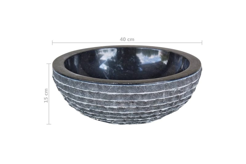 Servant marmor 40 cm svart - Hus & oppussing - Kjøkken & bad - Baderom - Servant og håndvask - Enkel vask