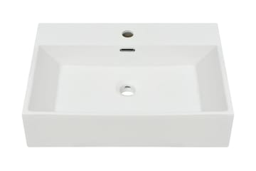 Servant med kranhull keramisk hvit 60,5x42,5x14,5 cm - Hus & oppussing - Kjøkken & bad - Baderom - Servant og håndvask - Enkel vask