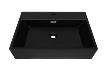 Servant med kranhull keramisk svart 60,5x42,5x14,5 cm - Hus & oppussing - Kjøkken & bad - Baderom - Servant og håndvask - Enkel vask