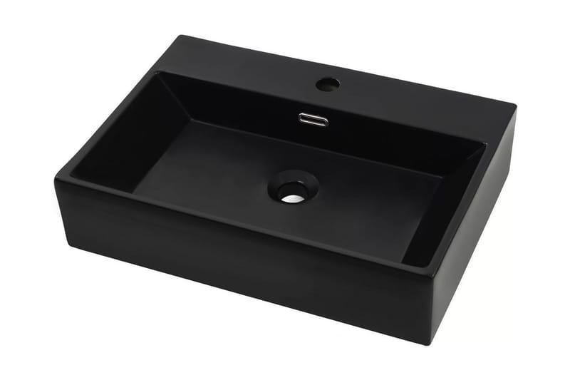 Servant med kranhull keramisk svart 76x42,5x14,5 cm - Hus & oppussing - Kjøkken & bad - Baderom - Servant og håndvask - Enkel vask
