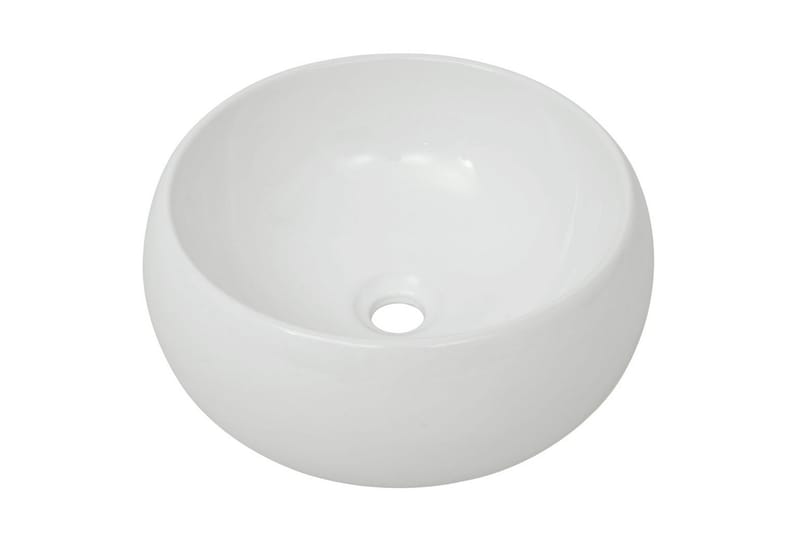 Servant rund keramisk hvit 40x15 cm - Hus & oppussing - Kjøkken & bad - Baderom - Servant og håndvask - Enkel vask