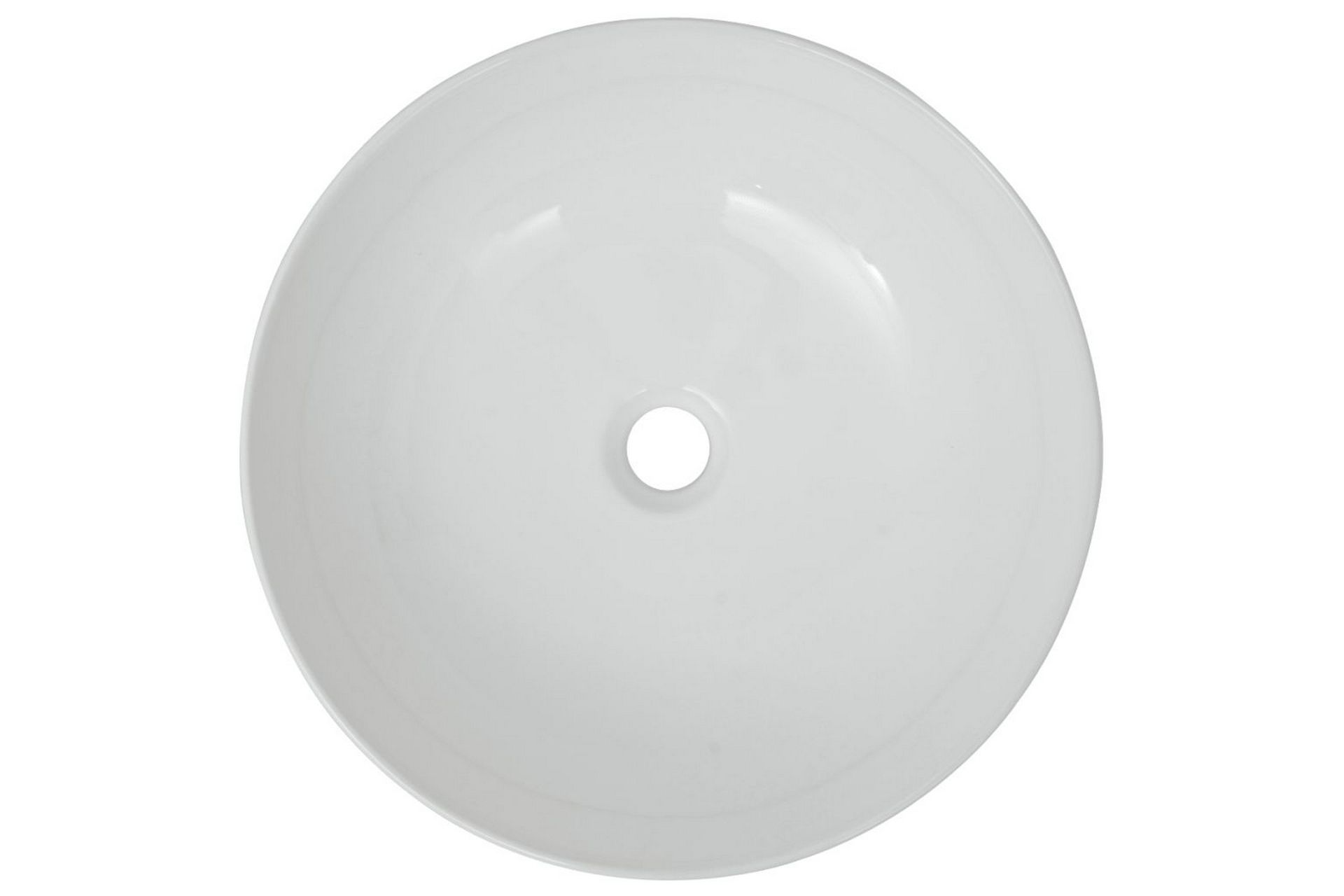 Servant rund keramisk hvit 41,5x13,5 cm - Hus & oppussing - Kjøkken & bad - Baderom - Servant og håndvask - Enkel vask