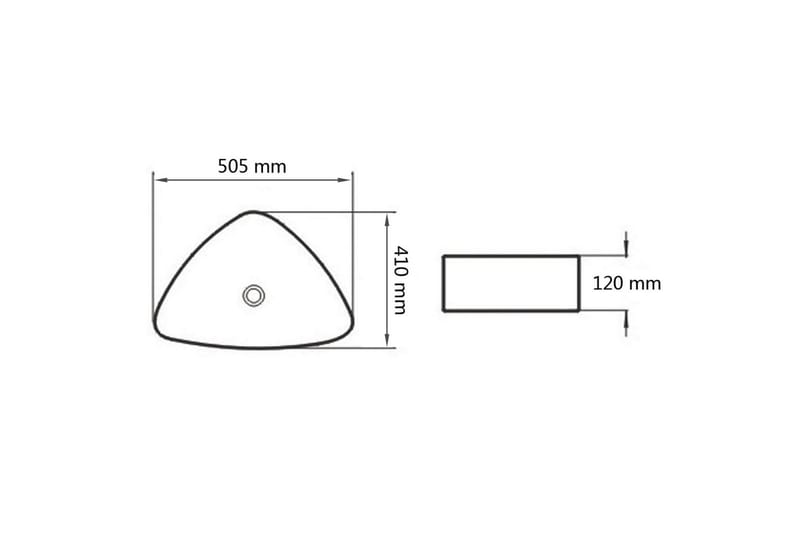 Triangulr servant hvit 50,5x41x12 cm - Enkel vask