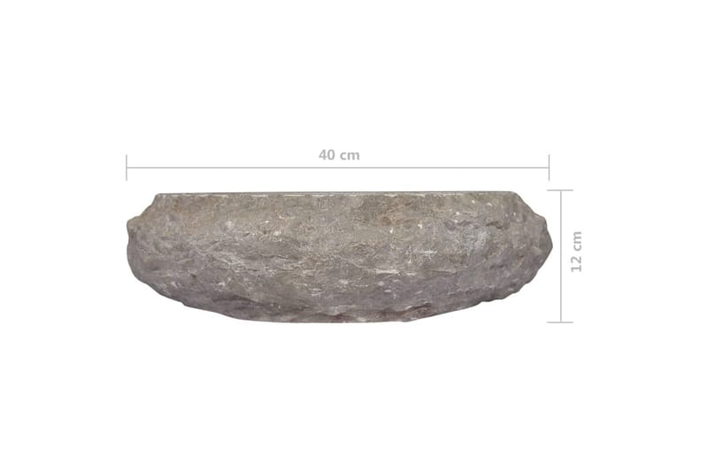Vask Ø40x12 cm marmor grå - Grå - Hus & oppussing - Kjøkken & bad - Baderom - Servant og håndvask - Enkel vask