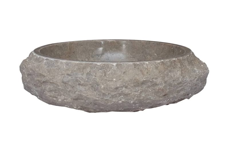 Vask Ø40x12 cm marmor grå - Grå - Enkel vask