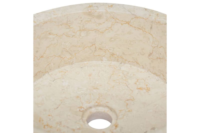 Vask Ø40x15 cm marmor kremhvit - Krem - Enkel vask