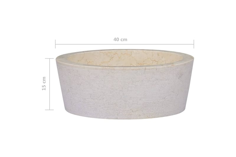 Vask Ø40x15 cm marmor kremhvit - Krem - Hus & oppussing - Kjøkken & bad - Baderom - Servant og håndvask - Enkel vask