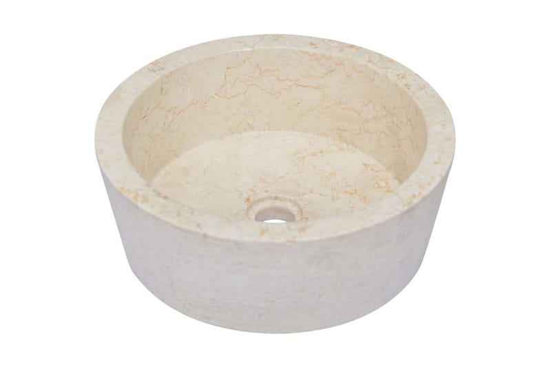 Vask Ø40x15 cm marmor kremhvit - Krem - Hus & oppussing - Kjøkken & bad - Baderom - Servant og håndvask - Enkel vask