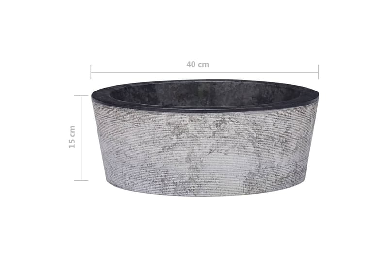 Vask Ø40x15 cm marmor svart - Svart - Hus & oppussing - Kjøkken & bad - Baderom - Servant og håndvask - Enkel vask