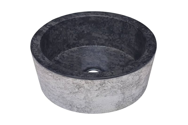 Vask Ø40x15 cm marmor svart - Svart - Enkel vask