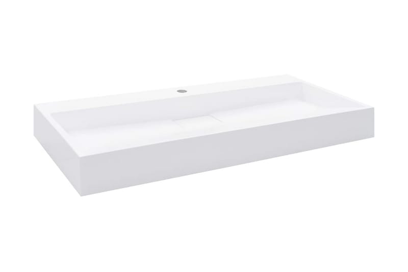 Vask 100x46x11 cm mineralstøpt/marmorstøpt hvit - Hus & oppussing - Kjøkken & bad - Baderom - Servant og håndvask - Enkel vask