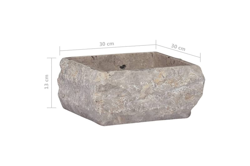 Vask 30x30x13 cm marmor grå - Grå - Hus & oppussing - Kjøkken & bad - Baderom - Servant og håndvask - Enkel vask