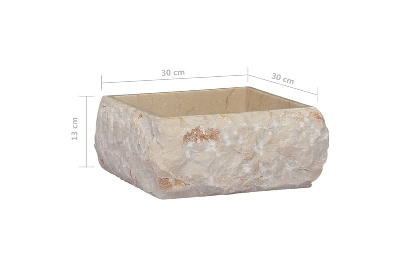 Vask 30x30x13 cm marmor kremhvit - Krem - Hus & oppussing - Kjøkken & bad - Baderom - Servant og håndvask - Enkel vask