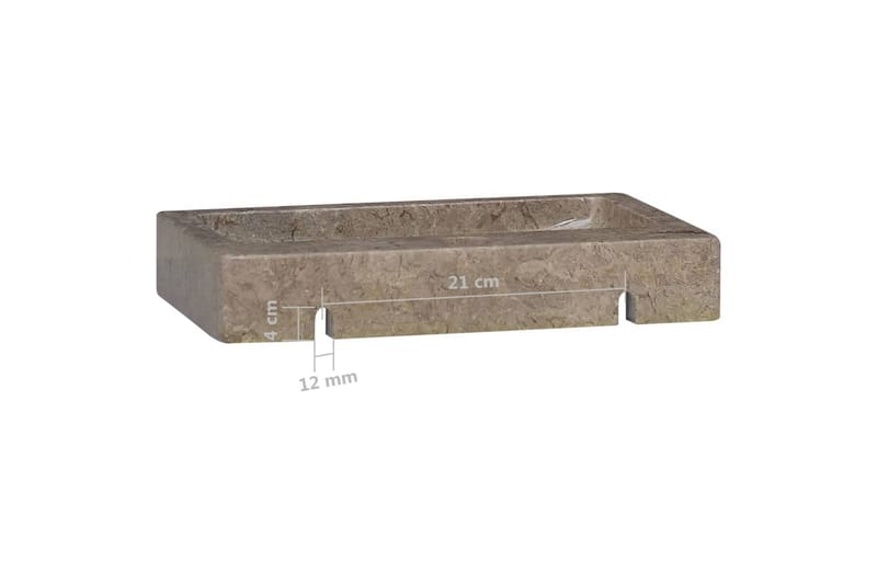 Vask 38x24x6,5 cm marmor grå - Grå - Hus & oppussing - Kjøkken & bad - Baderom - Servant og håndvask - Enkel vask