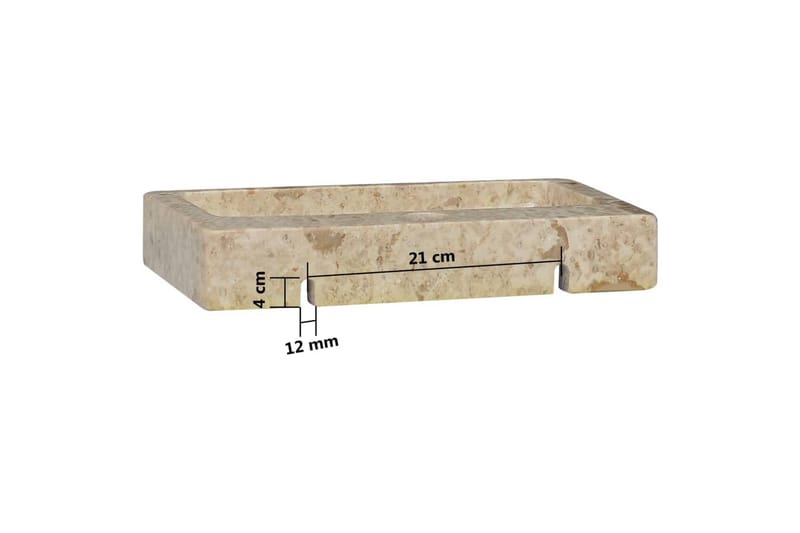 Vask 38x24x6,5 cm marmor kremhvit - Krem - Hus & oppussing - Kjøkken & bad - Baderom - Servant og håndvask - Enkel vask