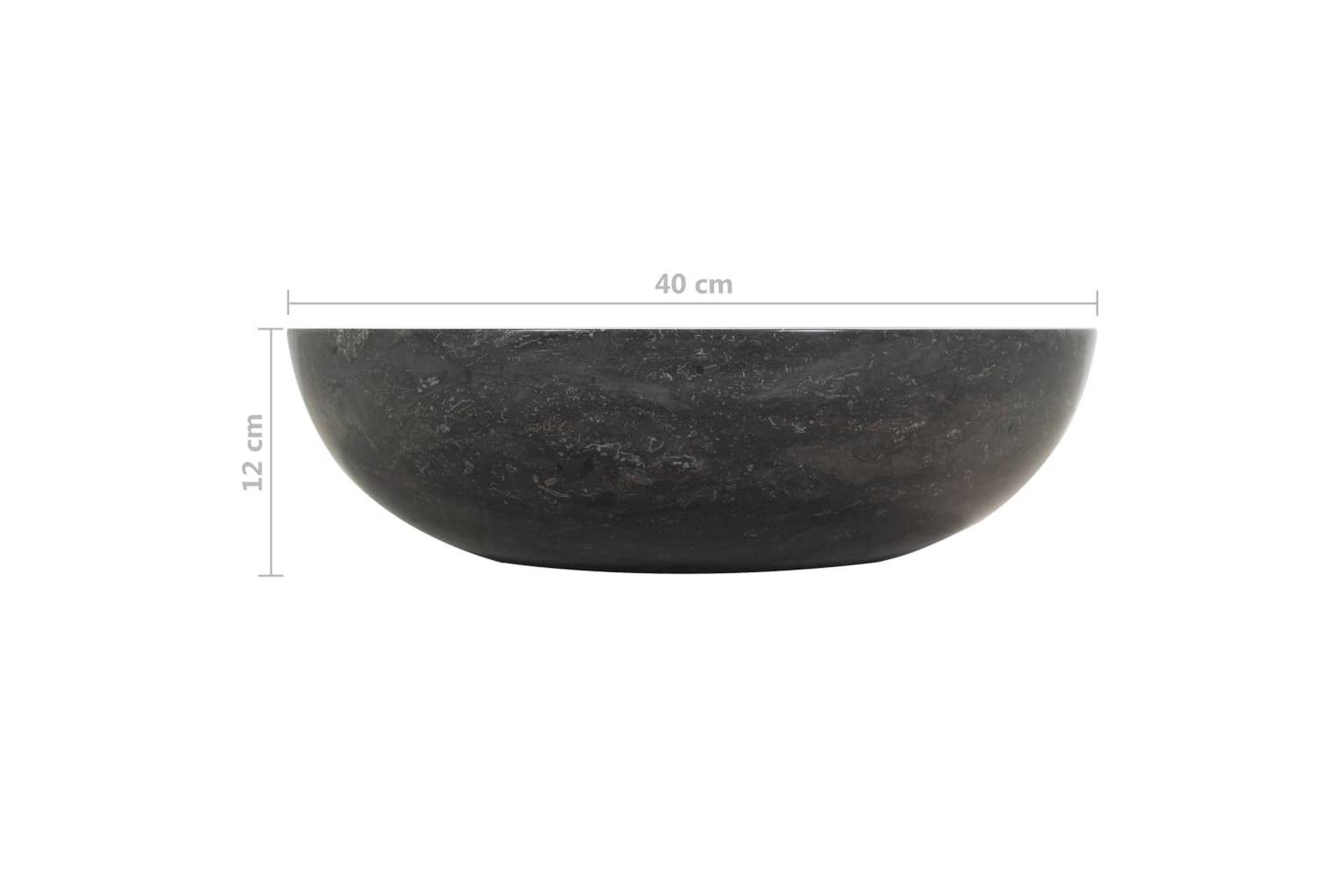 Vask 40x12 cm marmor svart - Hus & oppussing - Kjøkken & bad - Baderom - Servant og håndvask - Enkel vask