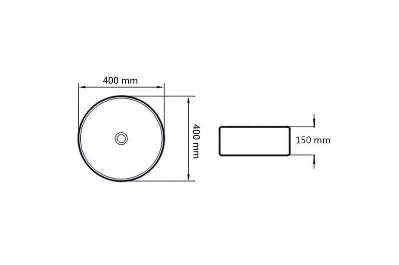 Vask 40x15 cm keramikk sølv - Hus & oppussing - Kjøkken & bad - Baderom - Servant og håndvask - Enkel vask