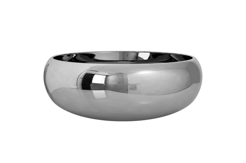 Vask 40x15 cm keramikk sølv - Enkel vask