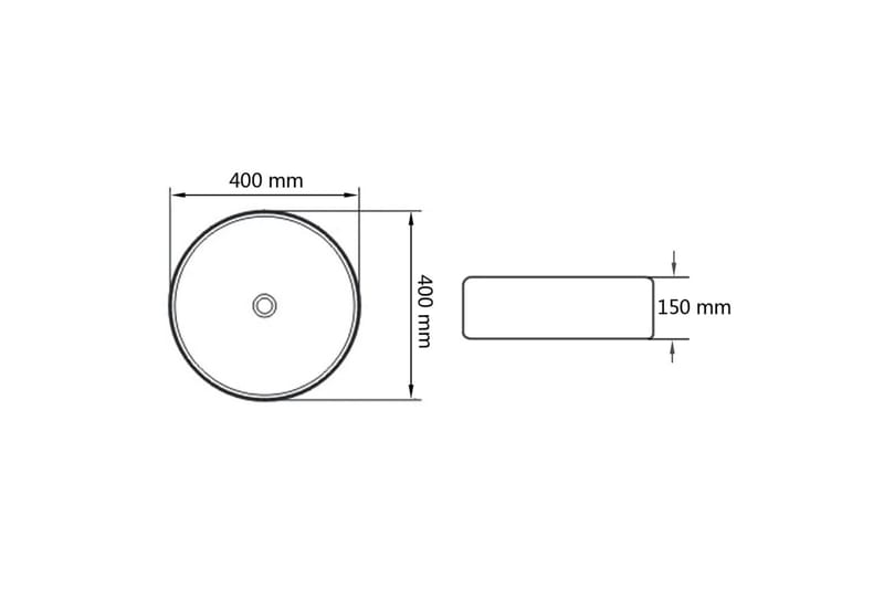 Vask 40x15 cm keramikk sølv - Hus & oppussing - Kjøkken & bad - Baderom - Servant og håndvask - Enkel vask