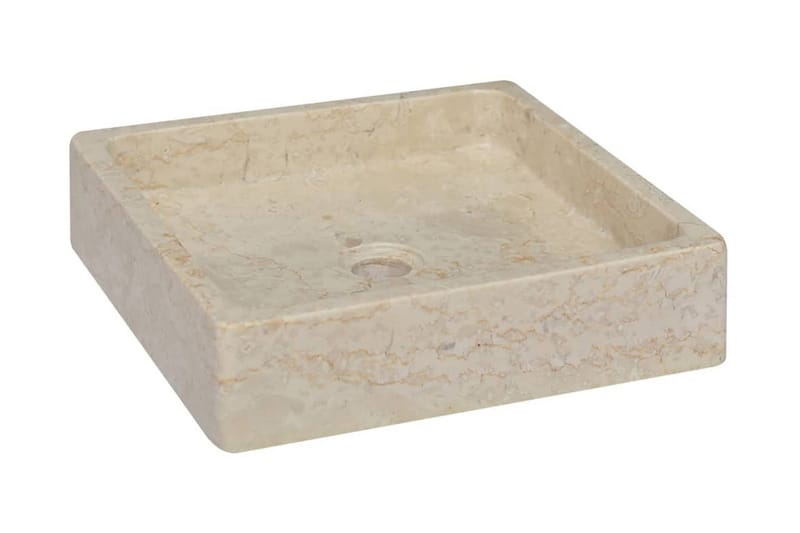 Vask 40x40x10 cm marmor kremhvit - Krem - Enkel vask
