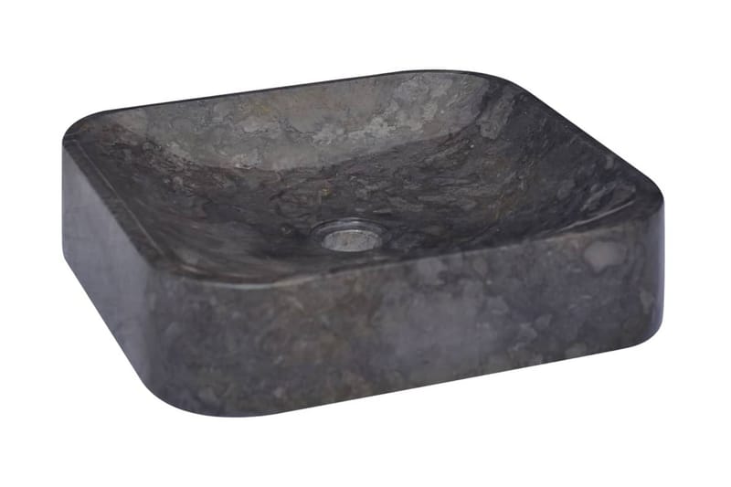 Vask 40x40x10 cm marmor svart - Svart - Enkel vask